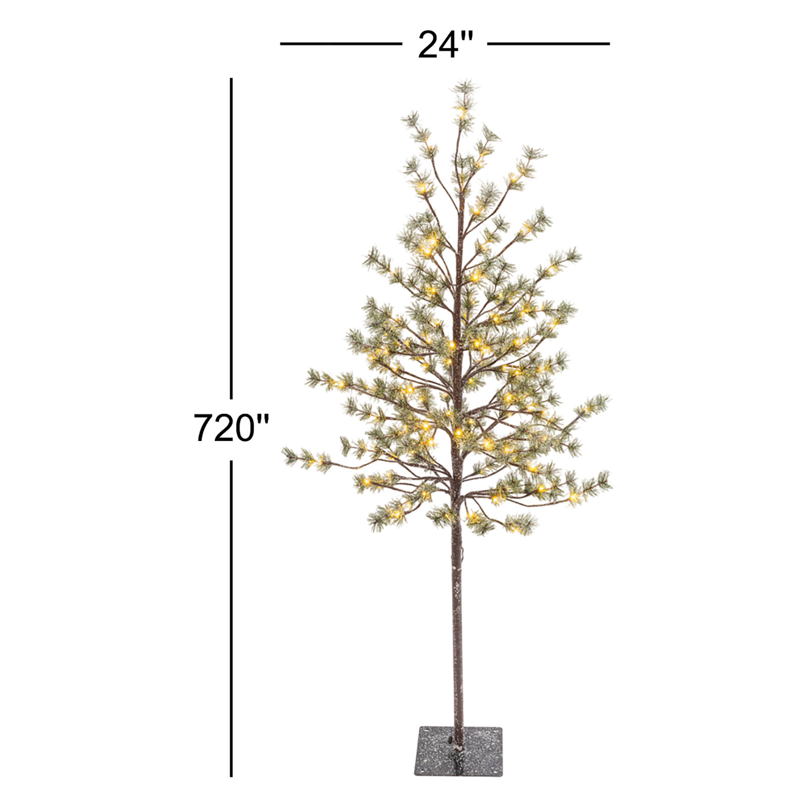 White Frosted 5' Pre-Lit Pine Christmas Tree