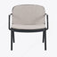 Fauteuil club d'extérieur en PP, structure noire avec coussin beige, ensemble de 2-78728946