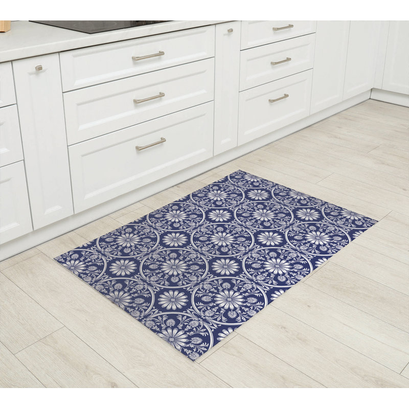 Tapis de cuisine Daisy, Rectangle 4pi x 6 pi, Marine