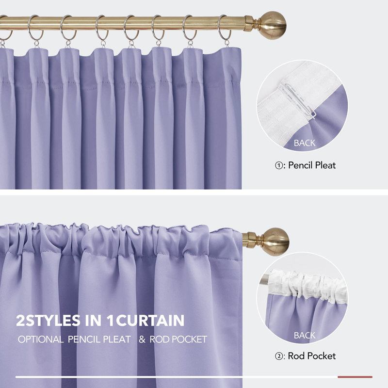 Recai Blackout Curtain Pair, 55cm Width x 200cm Drop