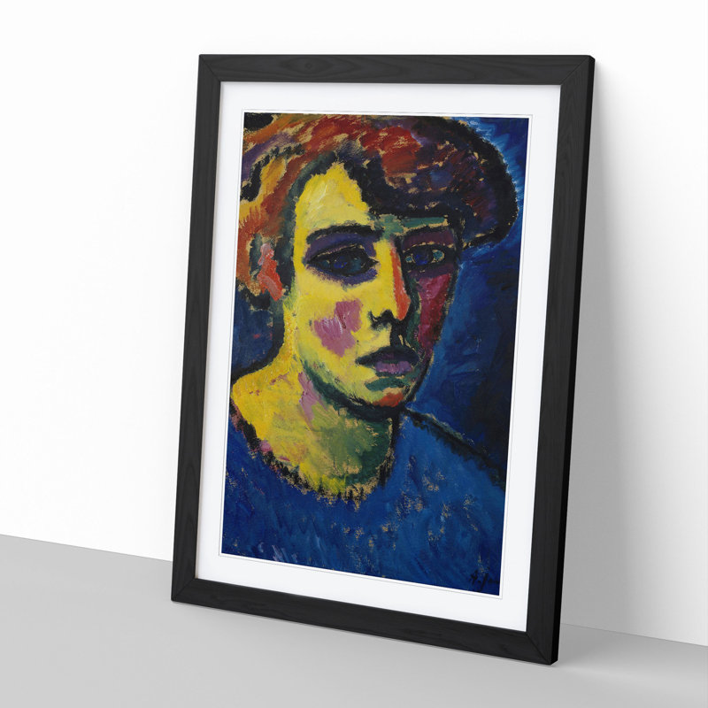 Portrait of a Woman Vol.3 by Alexej Von Jawlensky - Picture Frame Painting, Black Framed, 36cm H x 27cm W x 2cm D
