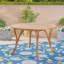 Table de salle à manger 47,25 po ronde en bois d'acacia avec finition en teck, table de patio à lattes résistante aux intempéries pour une utilisation intérieure et extérieure