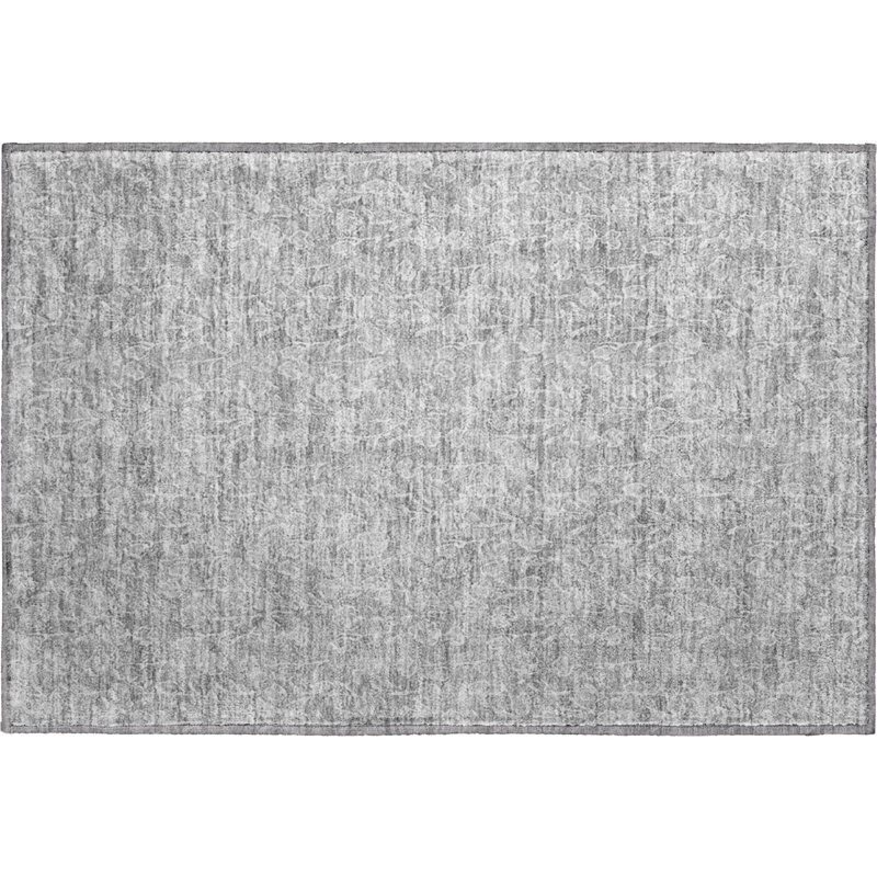 Premium Machine Washable Prisco Silver Rug, Rectangle 1'8" x 2'6"