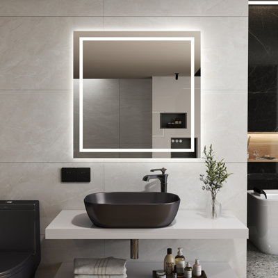 Miroir de salle de bain à DEL certifié UL, lumière à intensité variable, antibuée 3 couleurs