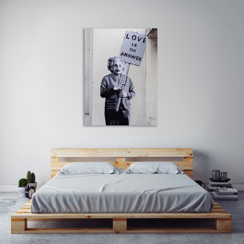Einstein, Love Is the Answer II 1 Piece Wrapped Canvas Wall Art, 51 cm H x 38 cm W x 4 cm D