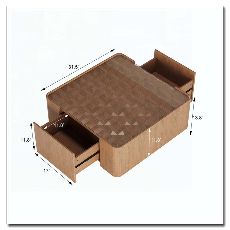 Table basse Modern, 31,5 po - Carré