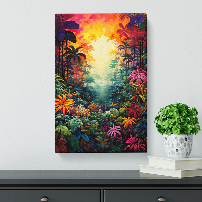 Jungle Colour Field No.2 - Wrapped Canvas, 76cm H x 50cm W x 3cm D