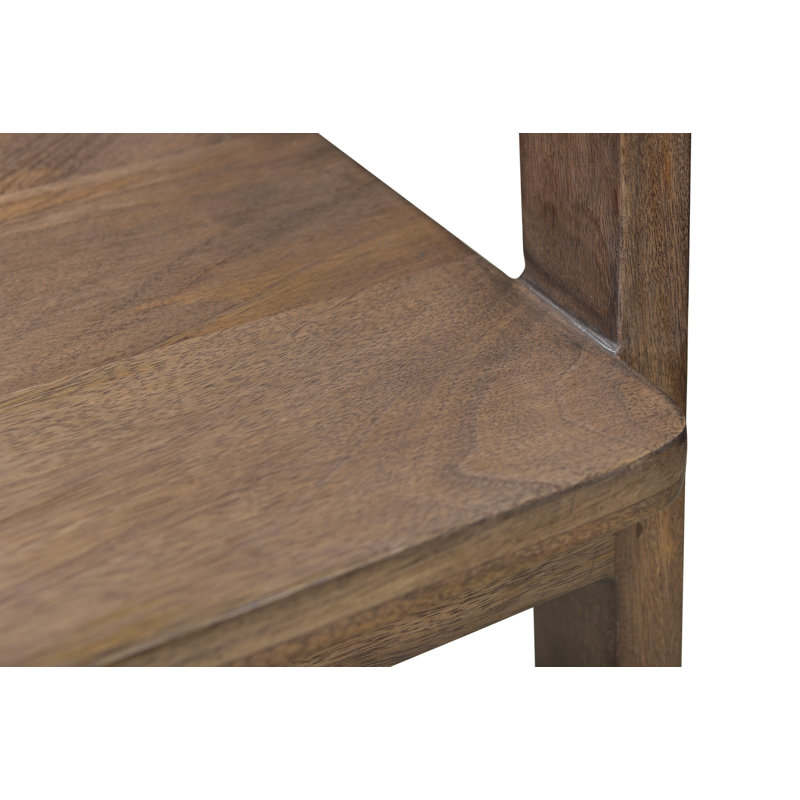 Chaise avec accoudoirs en bois massif Hollingsworth, Noyer