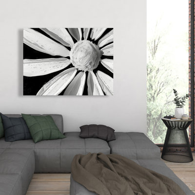 Desaturated Flower - White Canvas Art for Home Decor