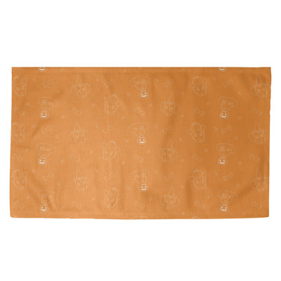 Tapis orange/blanc fait main