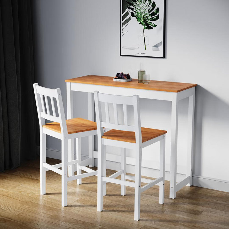 Burgan 2 - Person Dining Set, White, Brown