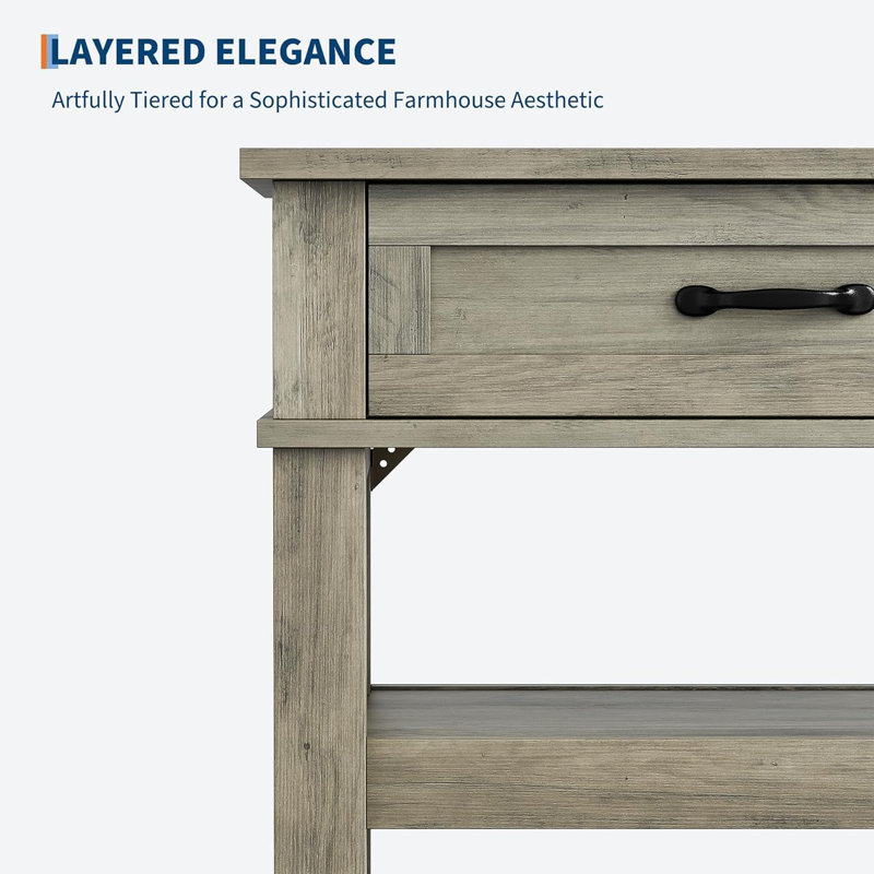 Zayer 47” Console Table with 2 Storage Drawers, Farmhouse Sofa Table, Behind Couch Table, Hallway Table for Entryway