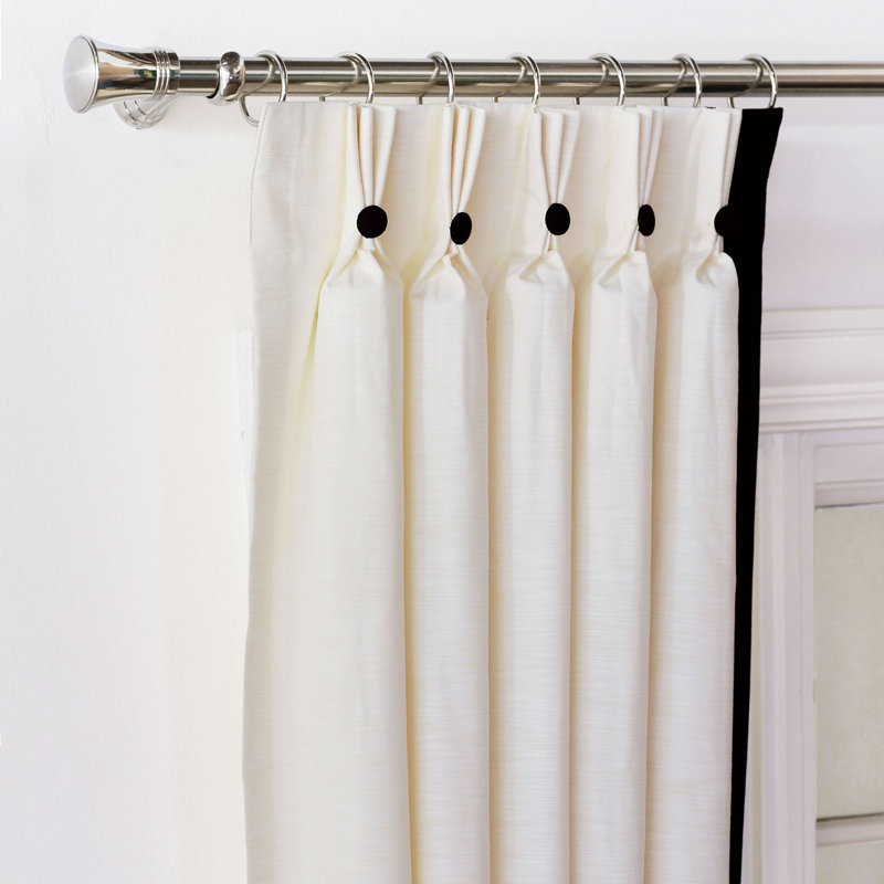 Dominique Cotton Blend Room Darkening Curtain Panel, 40" W x 96" L, Left