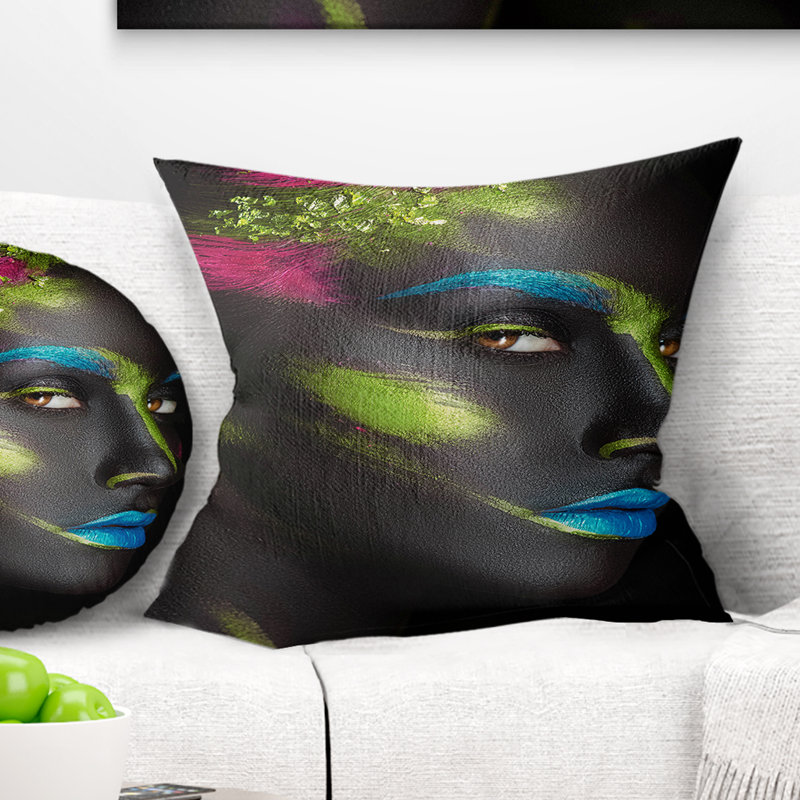 Coussin décoratif décoratif foncé avec coussins décoratifs abstract, 16 po x 1 po, Coussin décoratif