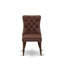 L'ensemble de coin-repas 3 pièces CDA39A31DD2C4FE6BEDFD8C7D58FD60A comprend une table ronde avec piédestal et 2 chaises rembourrées, acajou-2013510070
