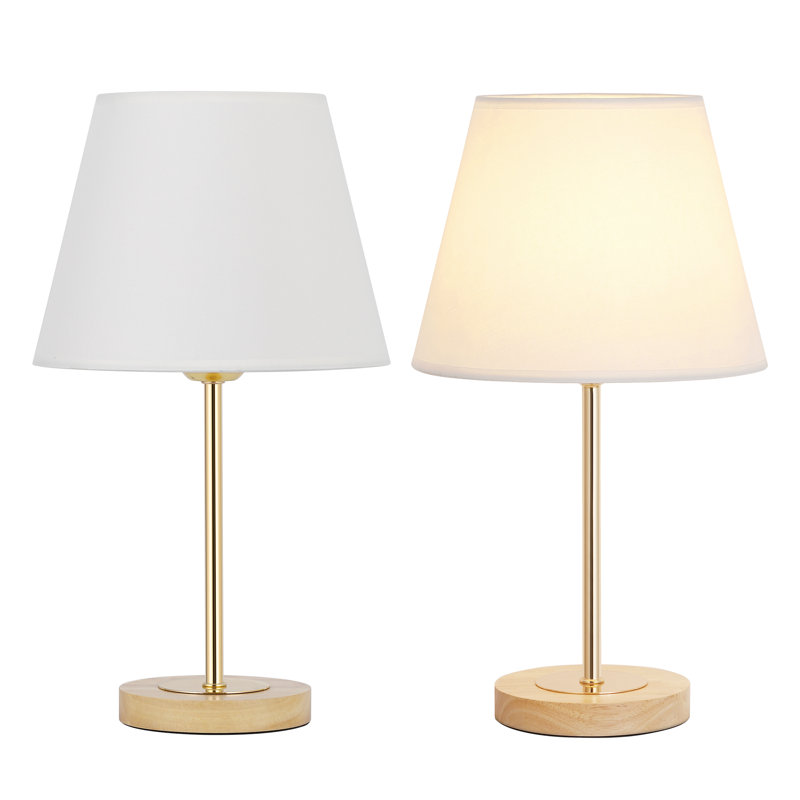 Ensemble de lampe de chevet beige 17 po Sorrento, Or