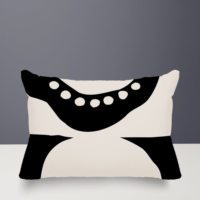 Coussin lombaire réversible intérieur / extérieur Sofi Minimalist, H 14 po x l 20 po, Noir, noir, noir, noir
