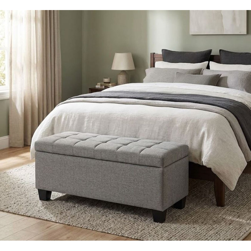Banc de rangement en tissu Anastasia, Gray, Gray