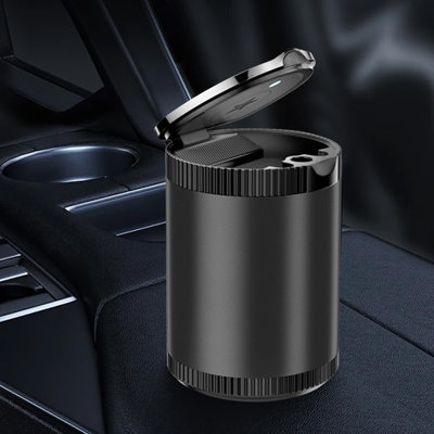 P lasticPortable Ashtrays Car Car Ashtray Creativeness Covered Car With Cover LED Light Car Portable Withered