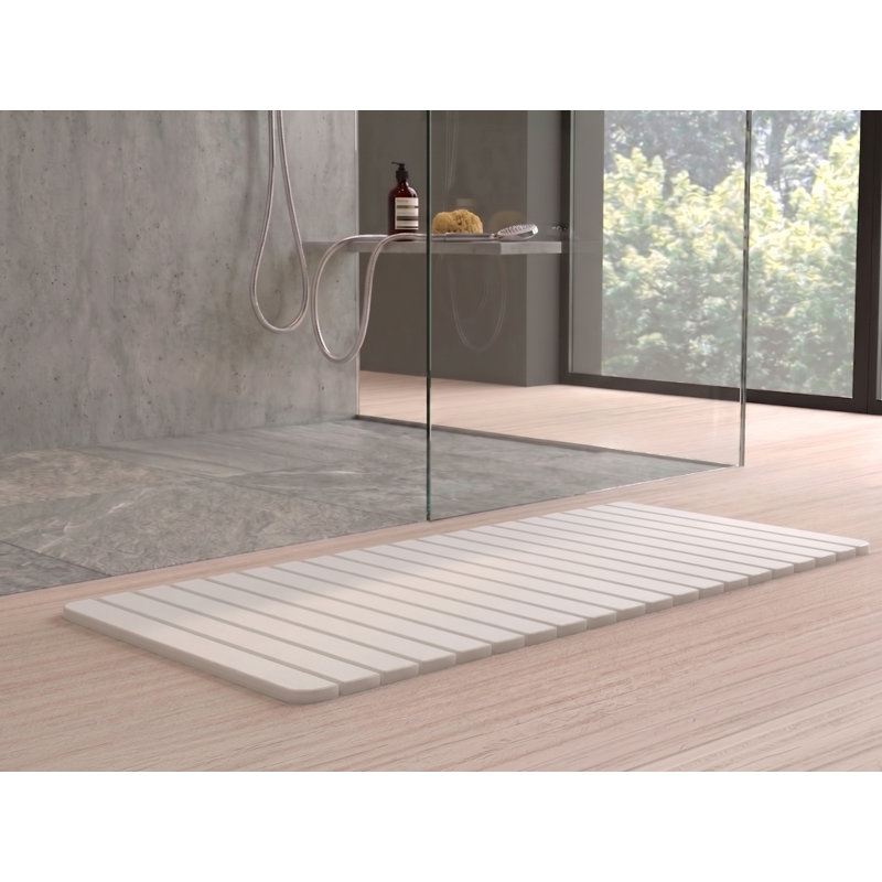 Tapis de bain Diatomite Stone, Blanc naturel, Très grand L 58 po x l 21 po
