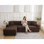 Housse de canapé en L épais en velours - Housse de canapé modulaire avec 2 housses de coussin décoratif-57081214
