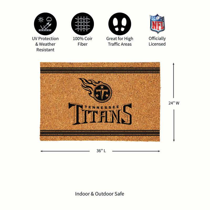Grand tapis couleur coco Tennessee Titans, 36 po x 24 po