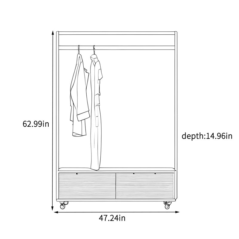 Premium Black Walnut Wardrobe with Storage