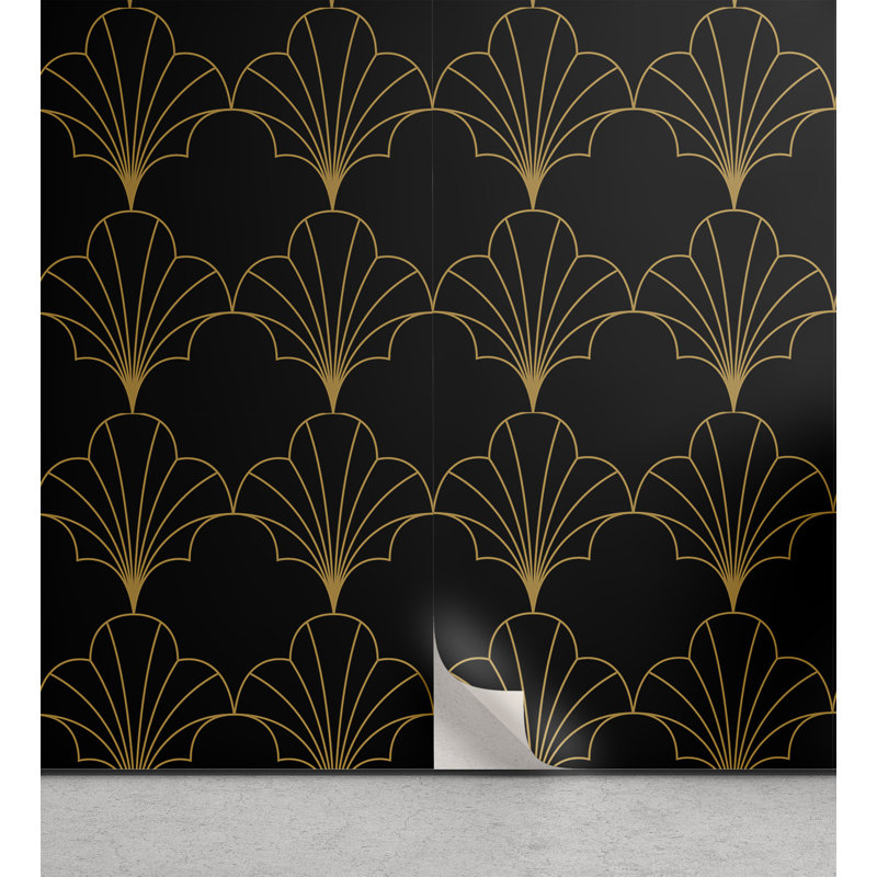 Rouleau géométrique Kadrianna, 13 po x 72 po, Noir / brun sable