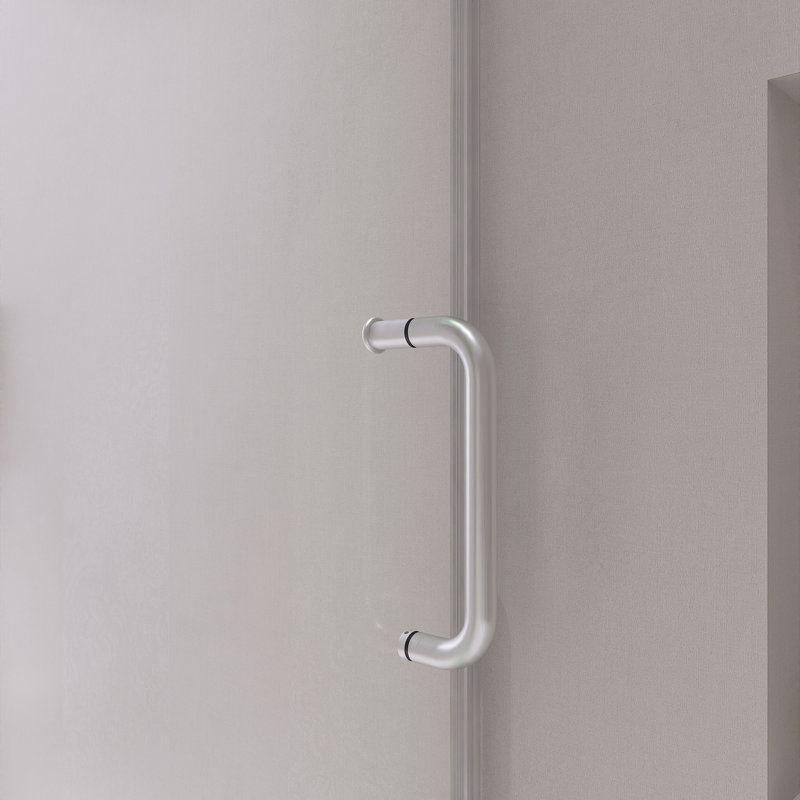 56" - 60" W X 76" H Single Sliding Frameless Shower Door With 1/4" (6Mm) Tempered Glass, Chrome