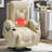 Beige PU Infinite Position Up To 350 LBS Power Lift Recliner Chair For Elderly, Heavy Duty Motion Mechanism With 8-Point Vibration Massage And Lumbar Heating, USB Charging Port, Cup Holders-1265488878