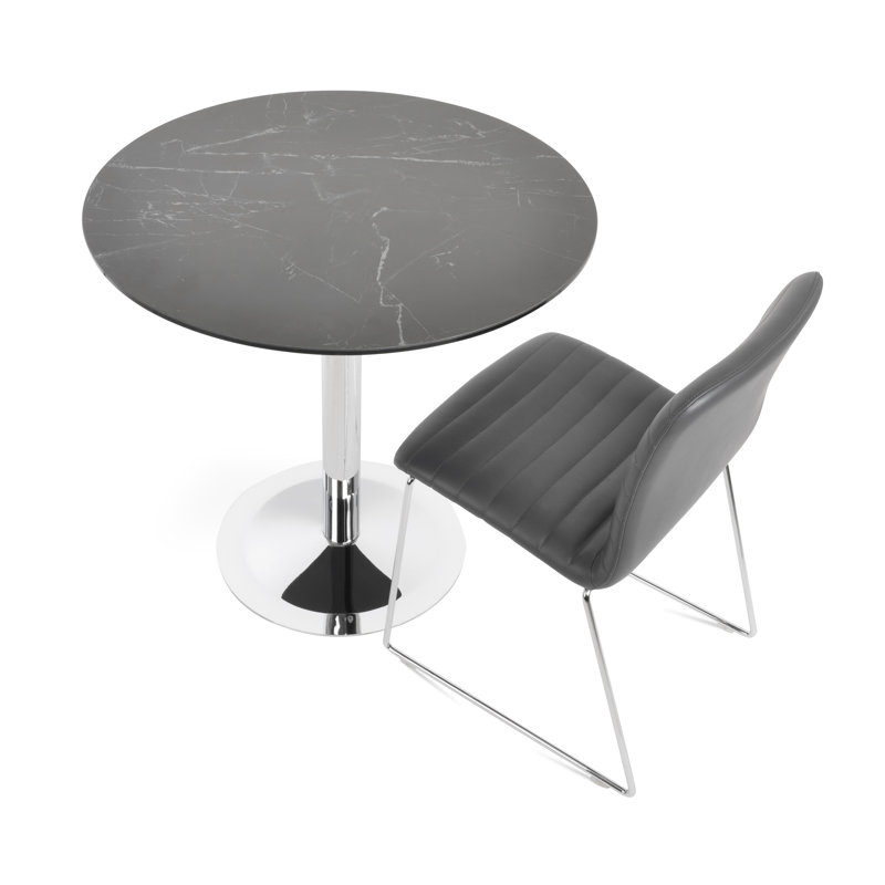Lady Ceramic 32" Dining Table in Black