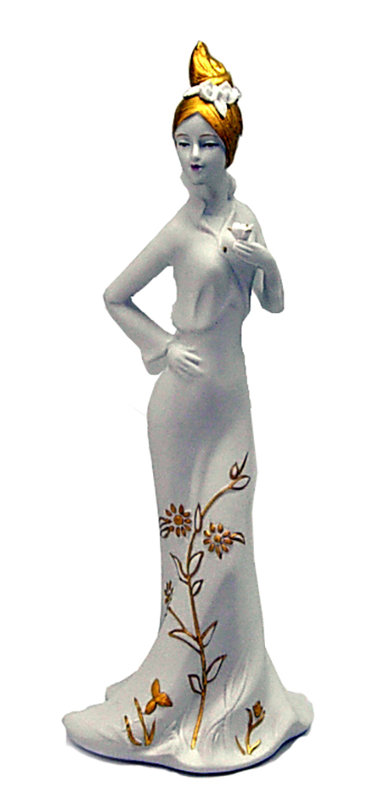 Figurine de lady en porcelaine blanche