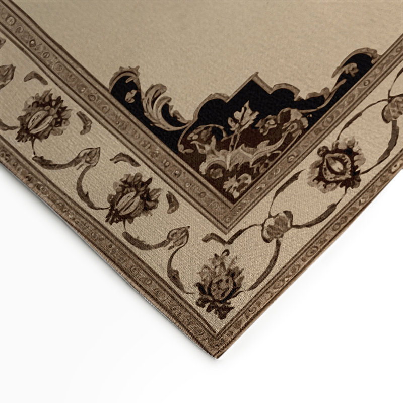 Tapis d'intérieur et d'extérieur brun français, Rectangle 5 pi x 7 pi