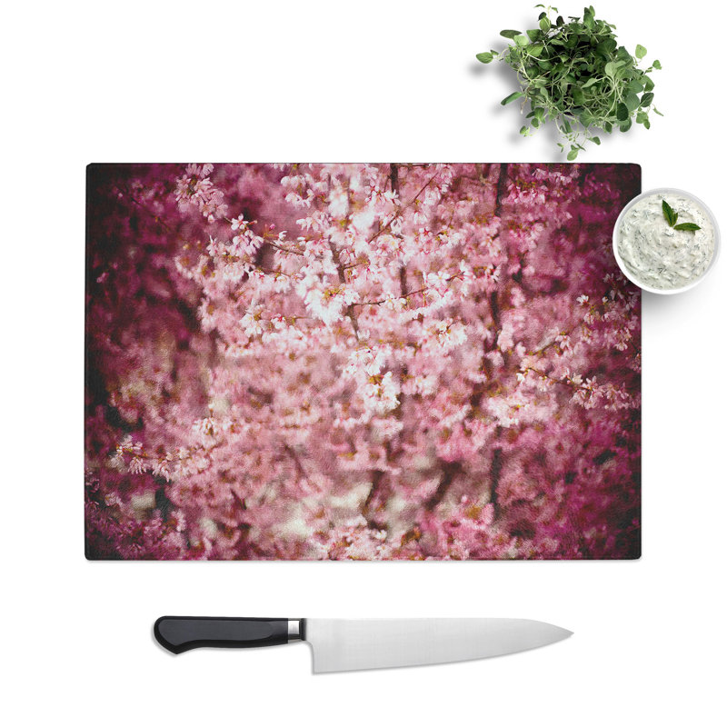 Cherry Blossom Flowers Vol.5 Painting Chopping Board, 0.4cm H x 20cm W x 28.5cm L