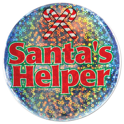 Christmas Santa's Helper Button