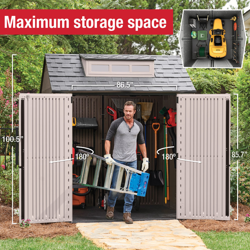 Rubbermaid Easy Install Shed, 16" H x 88.50" W x 45.50" D