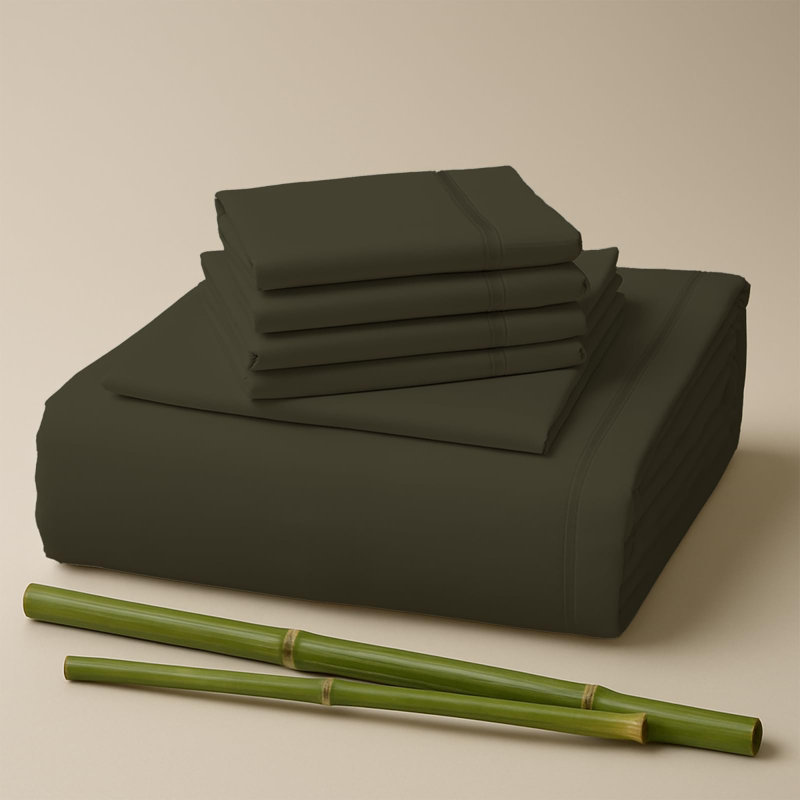 Premium Rayon From Bamboo Blend Sheet Set With Deep Pockets, Cooling and Breathable, Twin Sheet Set with 2 Pillowcases