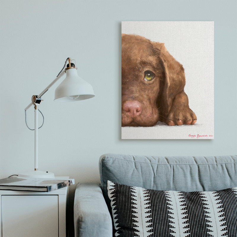 «Labrador Puppy Resting» par George Dyachenko - impression sur toile, Toile tendue, H 40 po x l 30 po