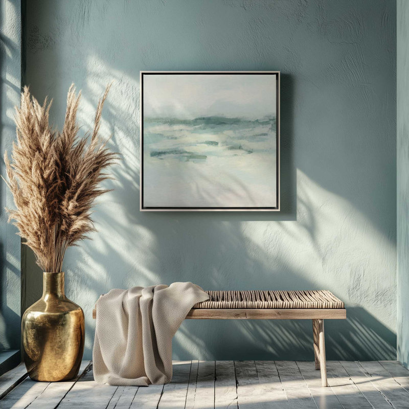 «Gentle Aqua Ocean I», H 12,75 po x l 12,75 po, Noir satiné