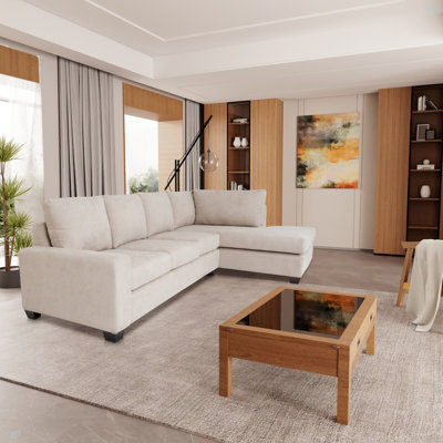 Upholstered 37.01 " Polyester Sofa & Chaise