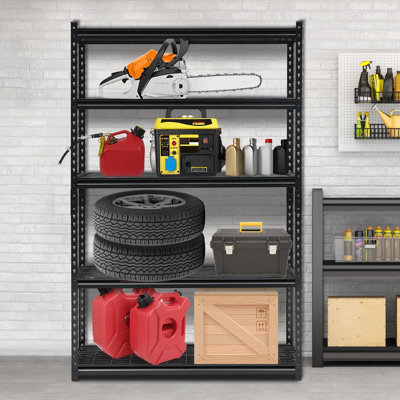 Étagère robuste à 5 niveaux, tablettes de rangement d'une capacité de 2 500 lb pour le garde-manger de garage, tablette réglable en métal pour la salle de bain au sous-sol, L 47 po x l 18 po x H 71 po