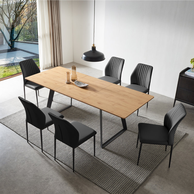 6 - Person Drop Leaf Dining Set, Black