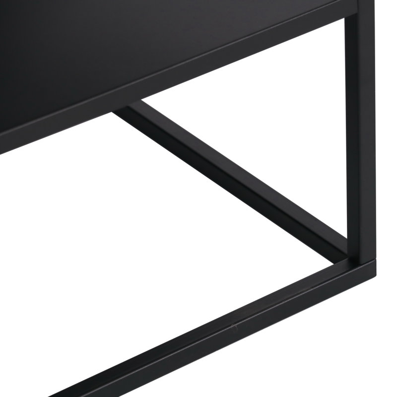Elenna Frame Coffee Table with Storage, Black