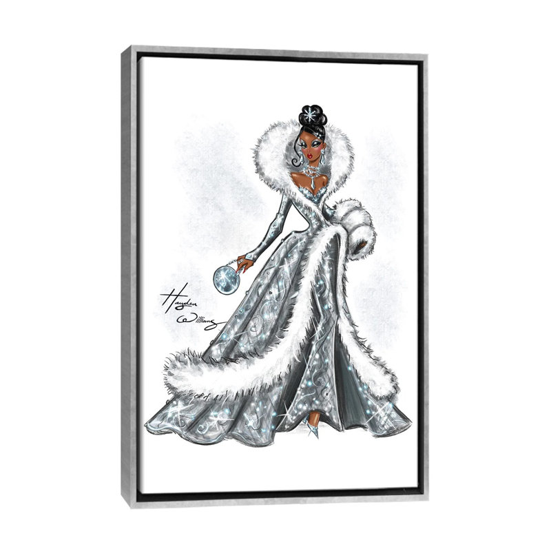 Givre d'hiver - HWI579, H 40 po x l 26 po, Impression sur toile flottante sans passe-partout, Argent