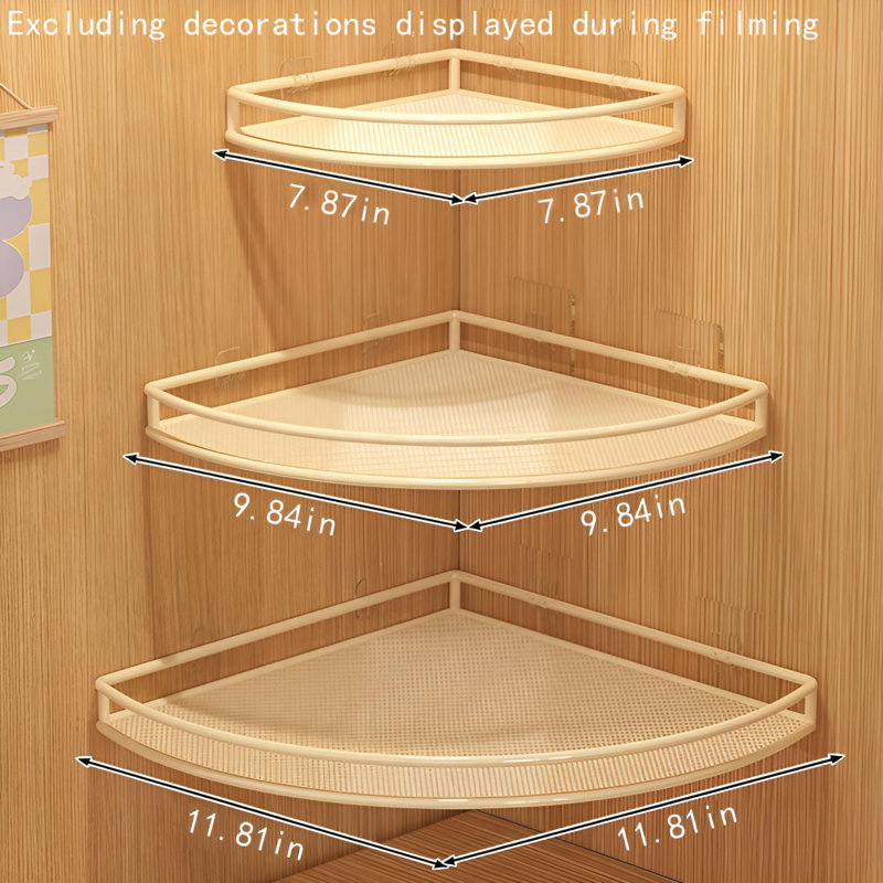 Tablette de coin multicouche | Organisateur de rangement mural sans perceuse