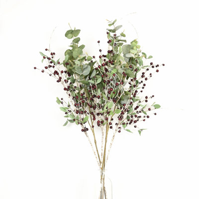 Branche de bouleau en baies d'eucalyptus artificiel de 40 po pour vase, fond de verdure de campagne, bouquet floral en vrac à longue tige pour le mariage