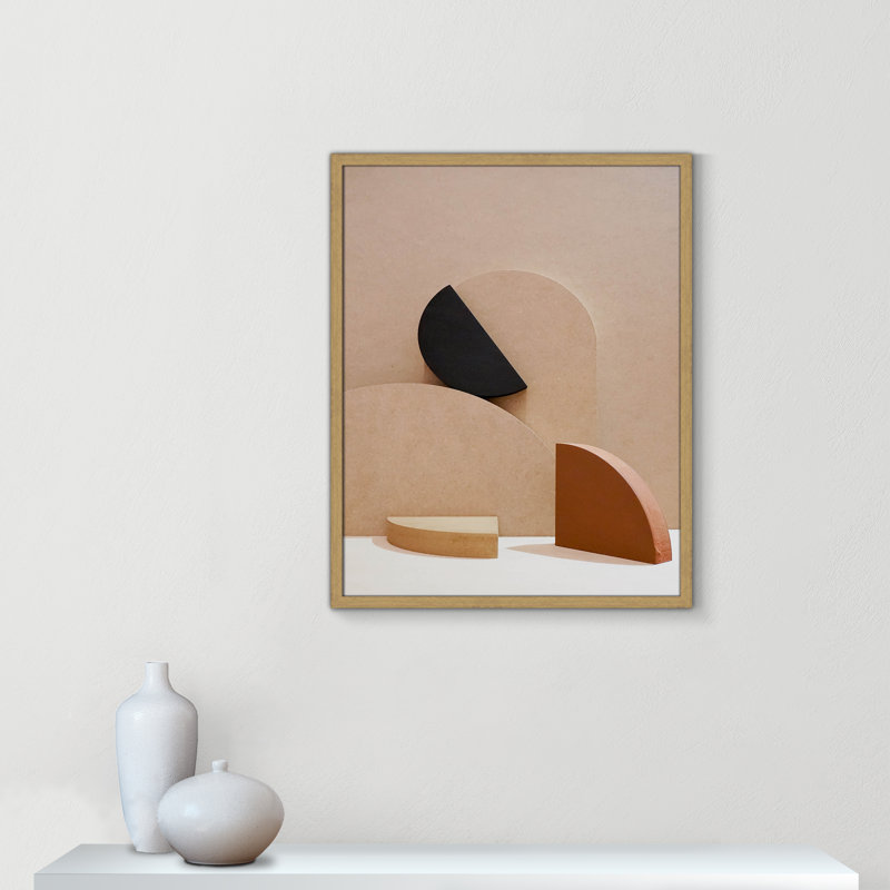 Neutral Harmony dévoilé par Casa Fine Arts, H 25,5 po x l 21,5 po, Cadre naturel mince, Pas de tapis