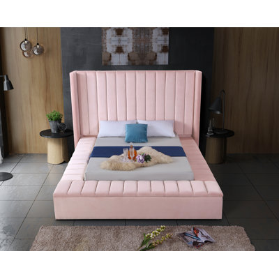 Lit plateforme tapissier avec rangement Rick