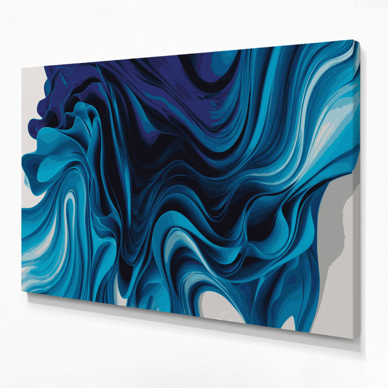 Art mural sur toile dégradé abstrait bleu 47, H 12 po x l 18 po