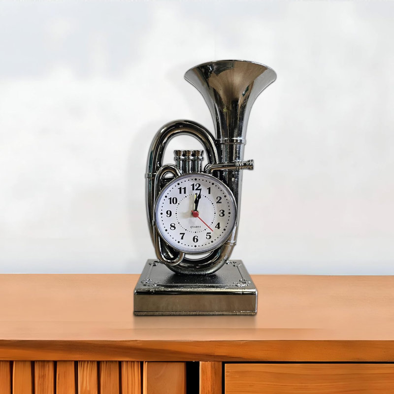 Quartz Movement / Crystal Alarm Tabletop Clock, Black